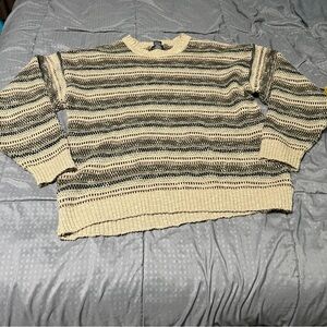 Dockers Striped Sweater "Camel" Tan Brown Color Men's Size Medium